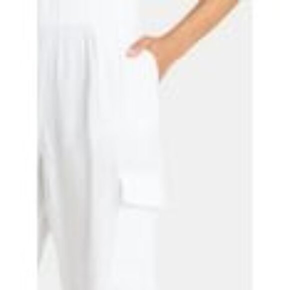 White Cotton Double-Cloth Cargo Pants from Time and Tru - Picture 2 of 4